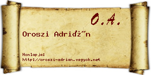 Oroszi Adrián névjegykártya